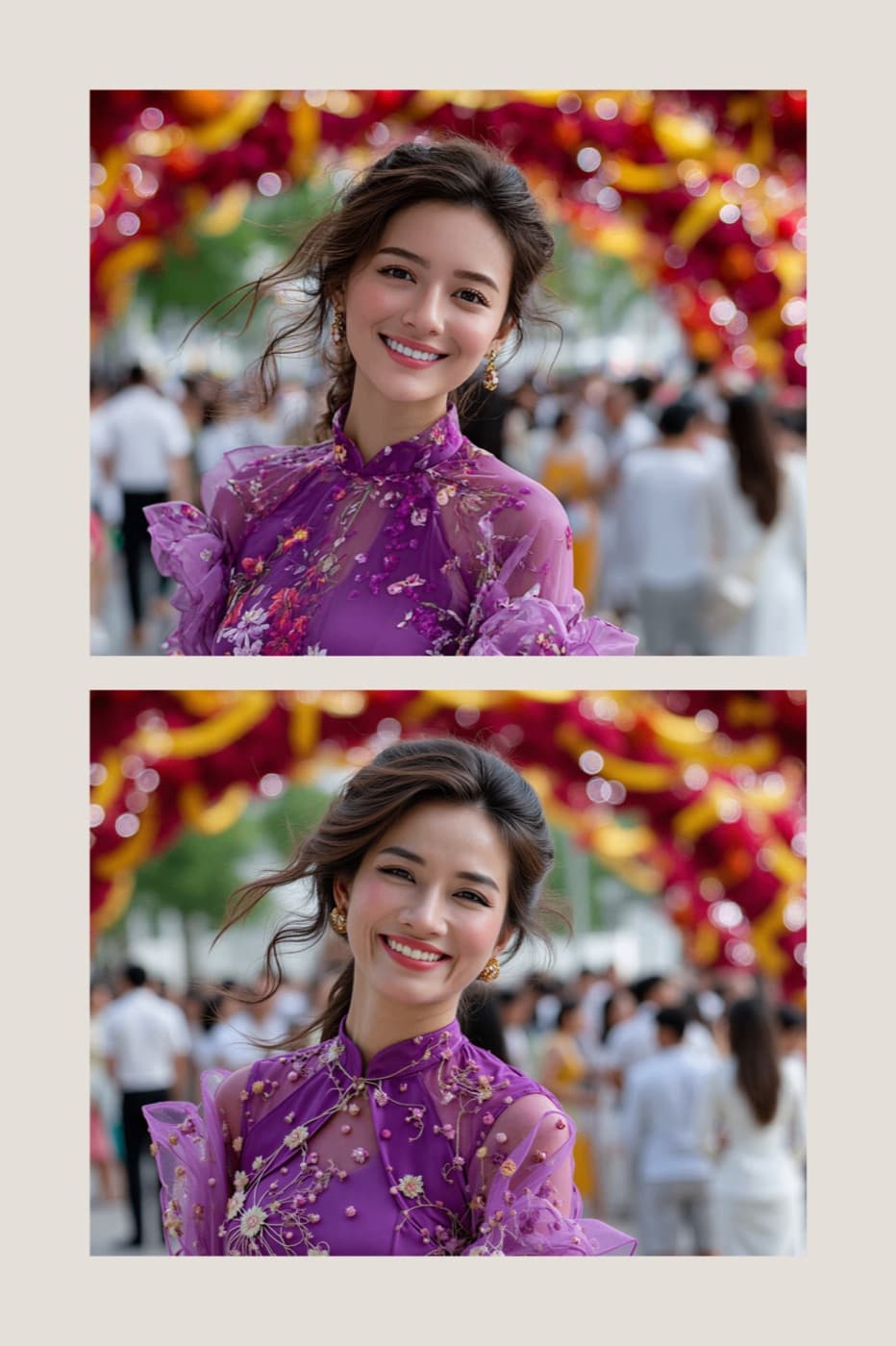 Áo dài tím lễ hội